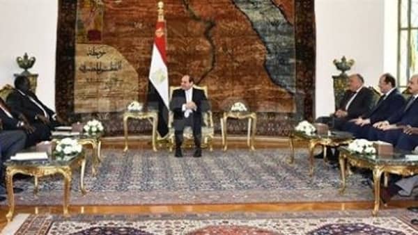 الرئيس السيسي يستقبل وفد اللجنة الوطنية لإدارة المرحلة ما قبل الانتقالية في دولة جنوب السودان