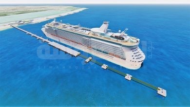 الرصيف الجديد بمشروع توسعة شاطئ صير بني ياس للسفن السياحية يسمح باستقبال سفينتين سياحيتين في آن واحد
