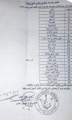 قائمة المطربين الممنوعين