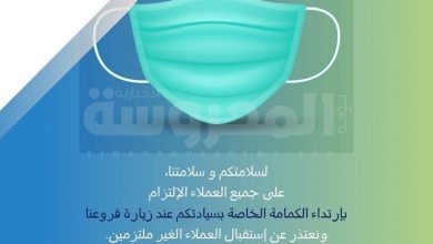 بنك قطر الوطنى وإلزام العملاء بإرتداء الكمامات