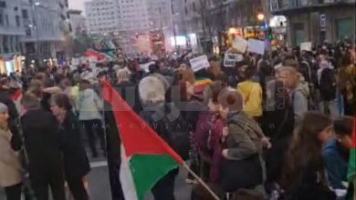 مظاهرات أسبانية لوقف الإبادة الإسرائيلية الصهيونية فى غزة