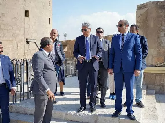 شريف فتحى يوجه بسرعة الانتهاء من أعمال الترميم والصيانة الخاصة بالمباني الأثرية بقلعة صلاح الدين الأيوبي  تمهيداً لفتحها وتضمينها في مسار الزيارة