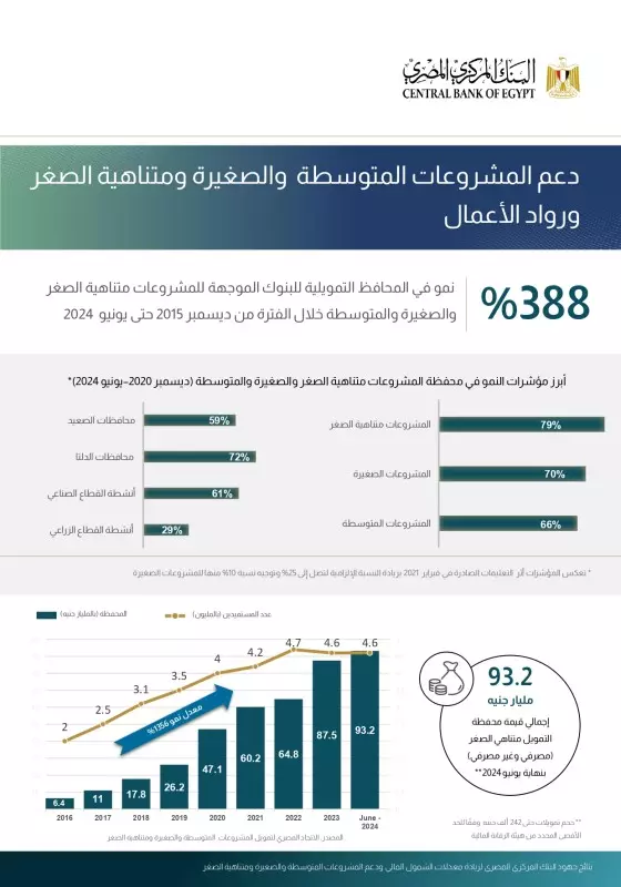 انفوجراف نتائج جهود البنك المركزي المصري لزيادة معدلات الشمول المالي ودعم المشروعات المتوسطة والصغيرة ومتناهية الصغر Page 0004